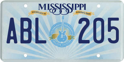 MS license plate ABL205