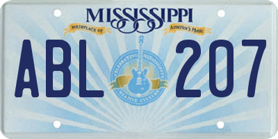 MS license plate ABL207