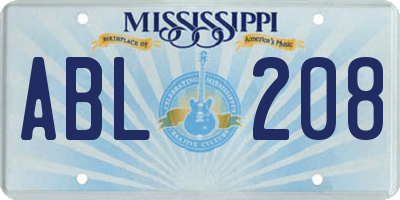 MS license plate ABL208