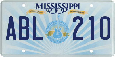 MS license plate ABL210