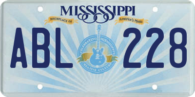 MS license plate ABL228