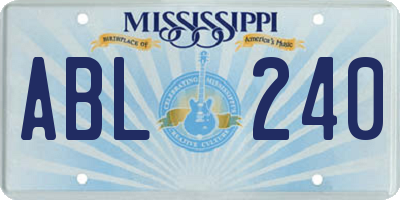MS license plate ABL240