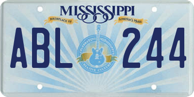 MS license plate ABL244