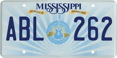 MS license plate ABL262