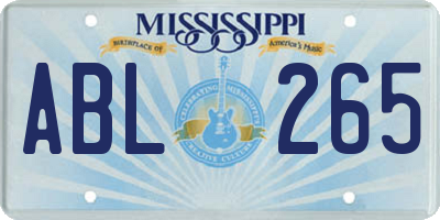 MS license plate ABL265