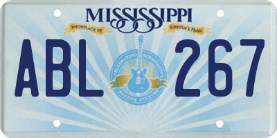 MS license plate ABL267