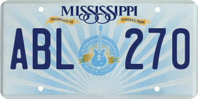 MS license plate ABL270
