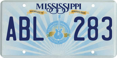 MS license plate ABL283