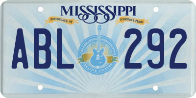 MS license plate ABL292