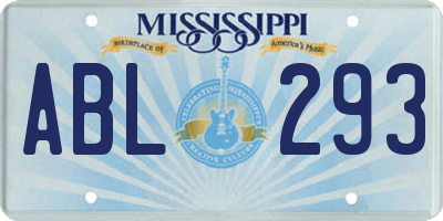 MS license plate ABL293