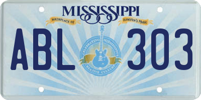 MS license plate ABL303