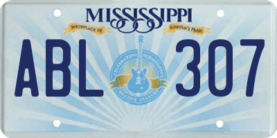 MS license plate ABL307