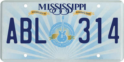 MS license plate ABL314
