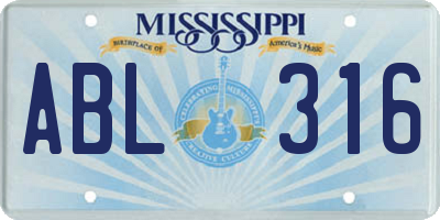 MS license plate ABL316