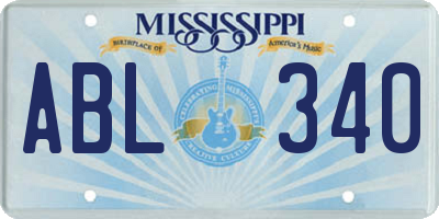MS license plate ABL340