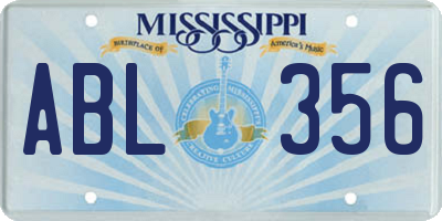 MS license plate ABL356