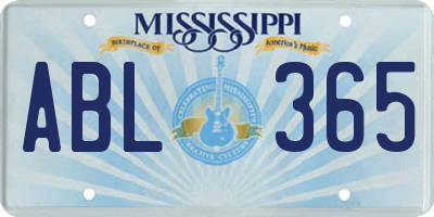 MS license plate ABL365