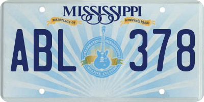 MS license plate ABL378