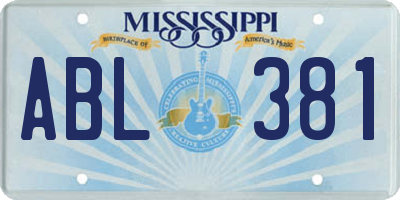MS license plate ABL381