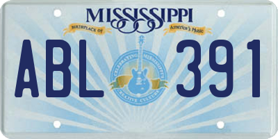 MS license plate ABL391