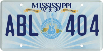 MS license plate ABL404