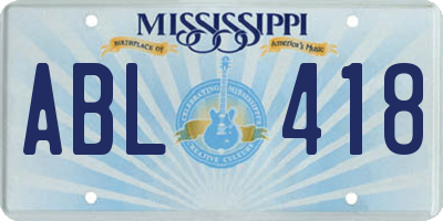 MS license plate ABL418