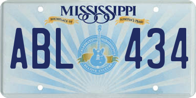 MS license plate ABL434