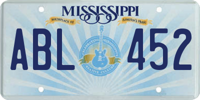MS license plate ABL452