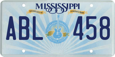 MS license plate ABL458