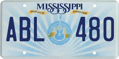 MS license plate ABL480