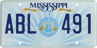 MS license plate ABL491