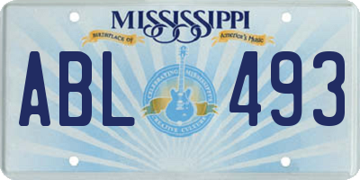 MS license plate ABL493