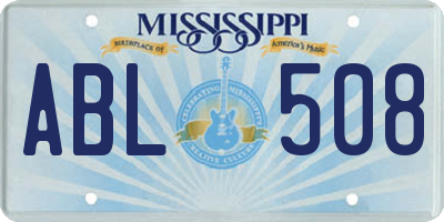 MS license plate ABL508