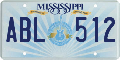 MS license plate ABL512