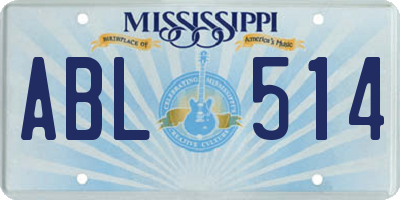 MS license plate ABL514