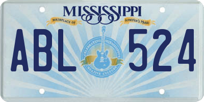 MS license plate ABL524