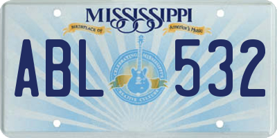 MS license plate ABL532