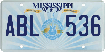 MS license plate ABL536