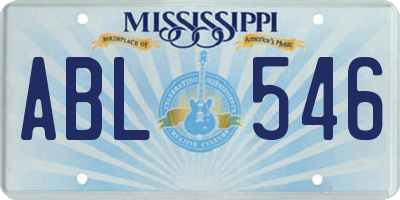 MS license plate ABL546