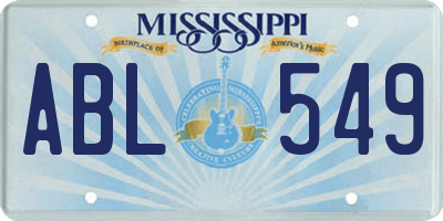 MS license plate ABL549