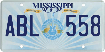 MS license plate ABL558