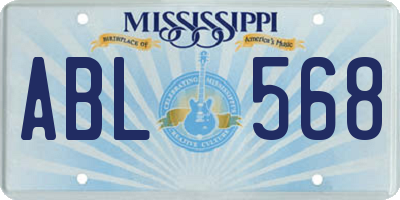 MS license plate ABL568