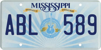 MS license plate ABL589