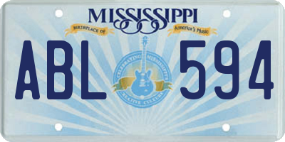 MS license plate ABL594