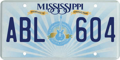 MS license plate ABL604