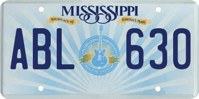 MS license plate ABL630