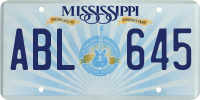 MS license plate ABL645