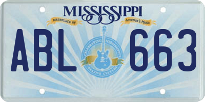 MS license plate ABL663