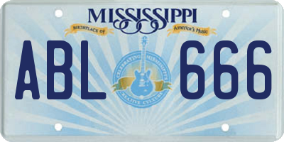 MS license plate ABL666