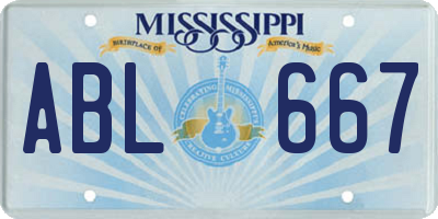 MS license plate ABL667